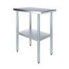 Amgood Stainless Steel Metal Table with Undershelf, 18 Long X 30 Deep AMG WT-3018